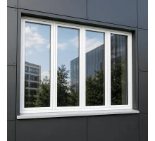 Металлопластиковое окно VEKA Softline 76 4х-створчатое с двумя поворотно-откидными створками 2700 × 1100 мм