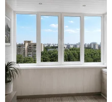 Металлопластиковое окно VEKA Softline 76 4х-створчатое с двумя поворотно-откидными створками 2700 × 1300 мм