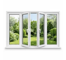 Металлопластиковое окно REHAU EURO 60 четырехстворчатое с двумя поворотно-откидными створками 2400 x 1700 мм