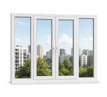 Металопластикове вікно VEKA Softline 76 4х-стулкове з двома поворотно-відкидними стулками 2500 × 1300 мм