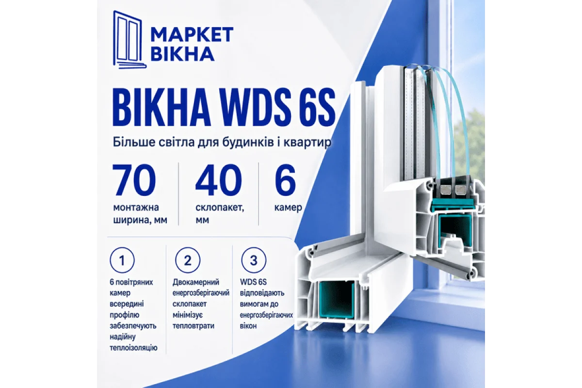 Металопластикове вікно золотий дуб ламіноване WDS 6S одностулкове поворотно-відкидне 600 × 1400 мм