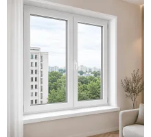 Металлопластиковое окно WDS 5S двустворчатое с поворотно-откидной створкой 1400 x 1000 мм