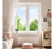 Металлопластиковое окно REHAU EURO 70 двустворчатое с поворотно-откидной створкой 1000 x 1300 мм