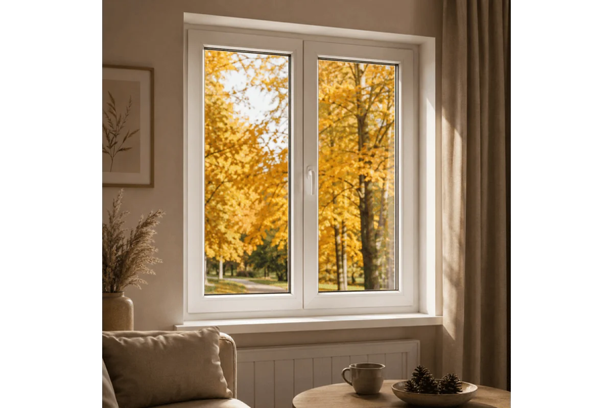 Металопластикове вікно VEKA Softline 82 двостулкове з поворотно-відкидною стулкою 1000 x 1400 мм