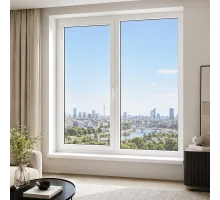 Металлопластиковое окно WDS 5S двустворчатое с поворотно-откидной створкой 1500 x 1200 мм