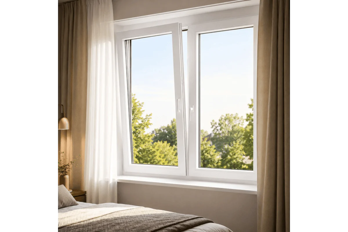 Металопластикове вікно REHAU EURO 70 двостулкове з поворотно-відкидною стулкою 1100 x 700 мм