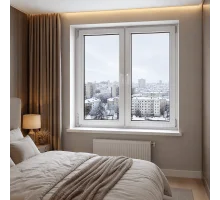 Металлопластиковое окно REHAU EURO 70 двустворчатое с поворотно-откидной створкой 1100 x 1500 мм