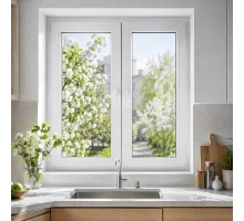 Металлопластиковое окно REHAU EURO 70 двустворчатое с поворотно-откидной створкой 1100 x 1200 мм