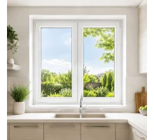 Металлопластиковое окно VEKA Softline 82 двустворчатое с поворотно-откидной створкой 1100 x 600 мм