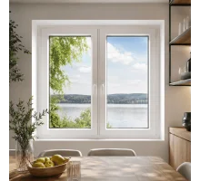 Металлопластиковое окно REHAU EURO 70 двустворчатое с поворотно-откидной створкой 1100 x 1000 мм