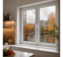 Металлопластиковое окно REHAU Synego двустворчатое с поворотно-откидной створкой 1100 x 1200 мм