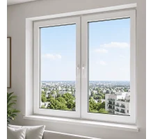Металлопластиковое окно Steko 7S двухстворчатое с 2 поворотно-откидными створками 1500 × 1500 мм