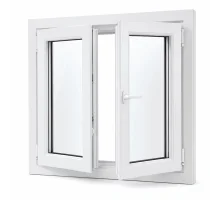 Металлопластиковое окно WDS 7S двустворчатое с поворотно-откидной створкой 1400 x 1000 мм