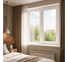 Металлопластиковое окно WDS 7S двустворчатое с поворотно-откидной створкой 1100 x 1500 мм