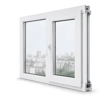 Металлопластиковое окно WDS 5S двустворчатое с поворотно-откидной створкой 1600 x 700 мм