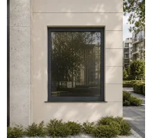 Металопластикове вікно антрацит ламіноване  VEKA Softline одностулкове глухе 900 × 1400 мм