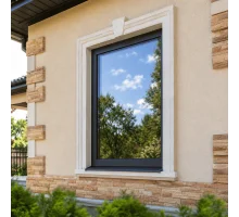 Металопластикове вікно антрацит ламіноване WDS 76MD одностулкове глухе 900 × 1400 мм