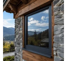 Металопластикове вікно антрацит ламіноване  VEKA Softline 82 одностулкове глухе 900 × 1400 мм