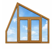 Металлопластиковые окна нестандартной формы Rehau 1600-2100 мм ламинированные