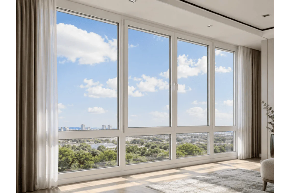 Панорамные металлопластиковые окна VEKA Softline 76 3100 x 2400 мм