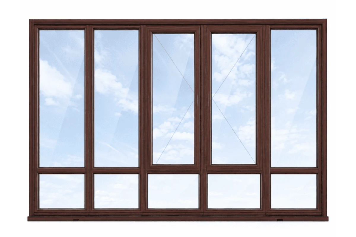 Панорамные металлопластиковые окна VEKA Softline 76 3900 x 2100 мм ламинированные