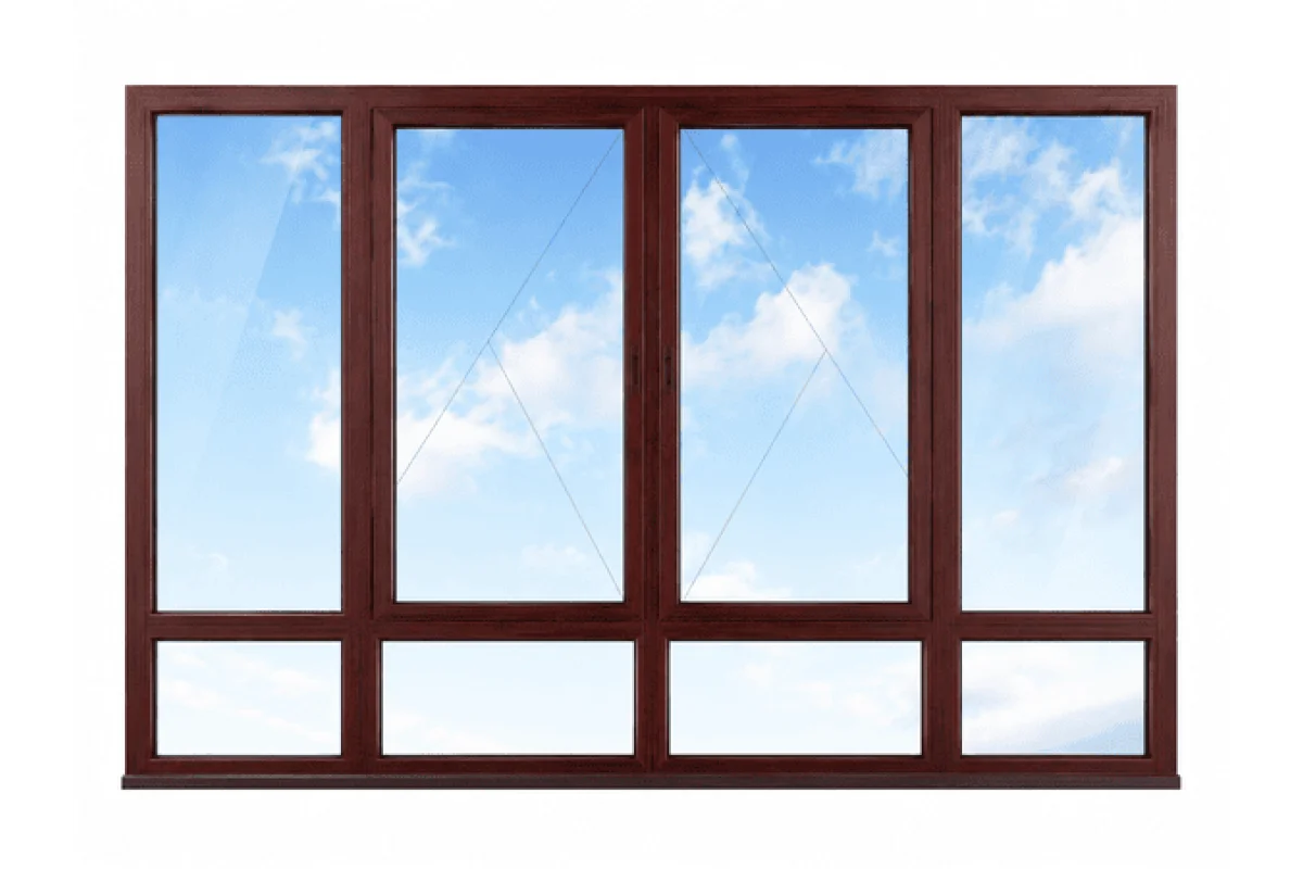 Панорамные металлопластиковые окна VEKA Softline 76 3500 x 2100 мм ламинированные