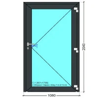 Двери внешнего открывания с алюминиевого профіля ALUMIL S77 SD77 1080 x 2040 мм