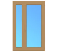 Металлопластиковые двери ламинированные Дуб Золотой VEKA Softline 82 полуторные с поворотно-откидной створкой 1300 x 2200 мм