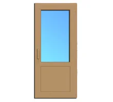 Металлопластиковые двери ламинированные Дуб Золотой VEKA Softline 82 поворотно-откидные 800 x 2100 мм