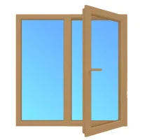 Металлопластиковые окна ламинированные Дуб Золотой VEKA Softline 82 двустворчатое с поворотно-откидной створкой 1300 x 1400 мм