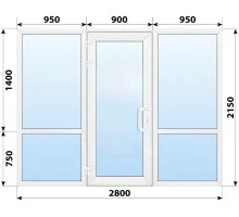 Тёплая пластиковая входная группа 2800x2150 мм