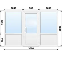 Тёплая пластиковая входная группа 3000x2000 мм