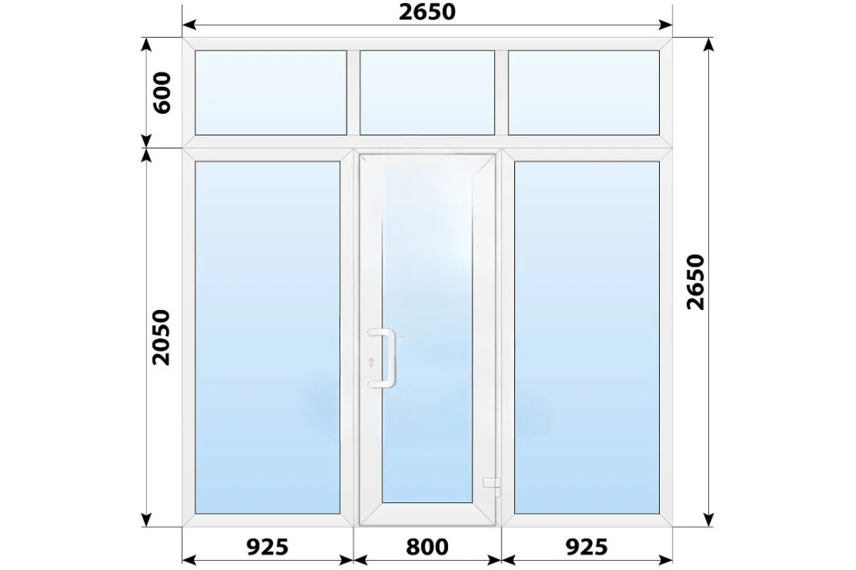 Тёплая пластиковая входная группа 2650x2650 мм