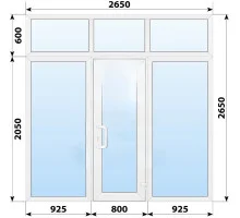 Тёплая пластиковая входная группа 2650x2650 мм