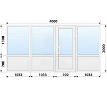 Тёплая пластиковая входная группа 4000x2000 мм
