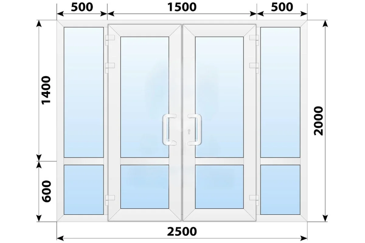 Тёплая пластиковая входная группа 2500x2000 мм