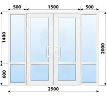 Тёплая пластиковая входная группа 2500x2000 мм