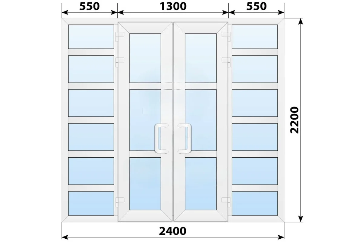 Тёплая пластиковая входная группа 2400x2200 мм