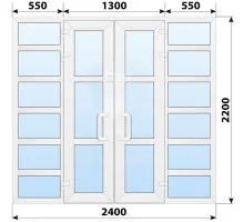 Тёплая пластиковая входная группа 2400x2200 мм