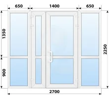 Тёплая пластиковая входная группа 2700x2250 мм