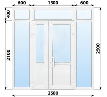 Тёплая пластиковая входная группа 2500x2500 мм