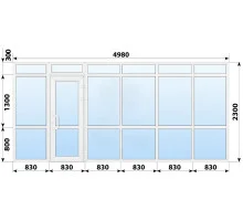 Тёплая пластиковая входная группа 4980x2300 мм