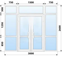 Тёплая пластиковая входная группа 3000x2600 мм