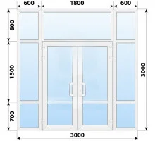 Тёплая пластиковая входная группа 3000x3000 мм