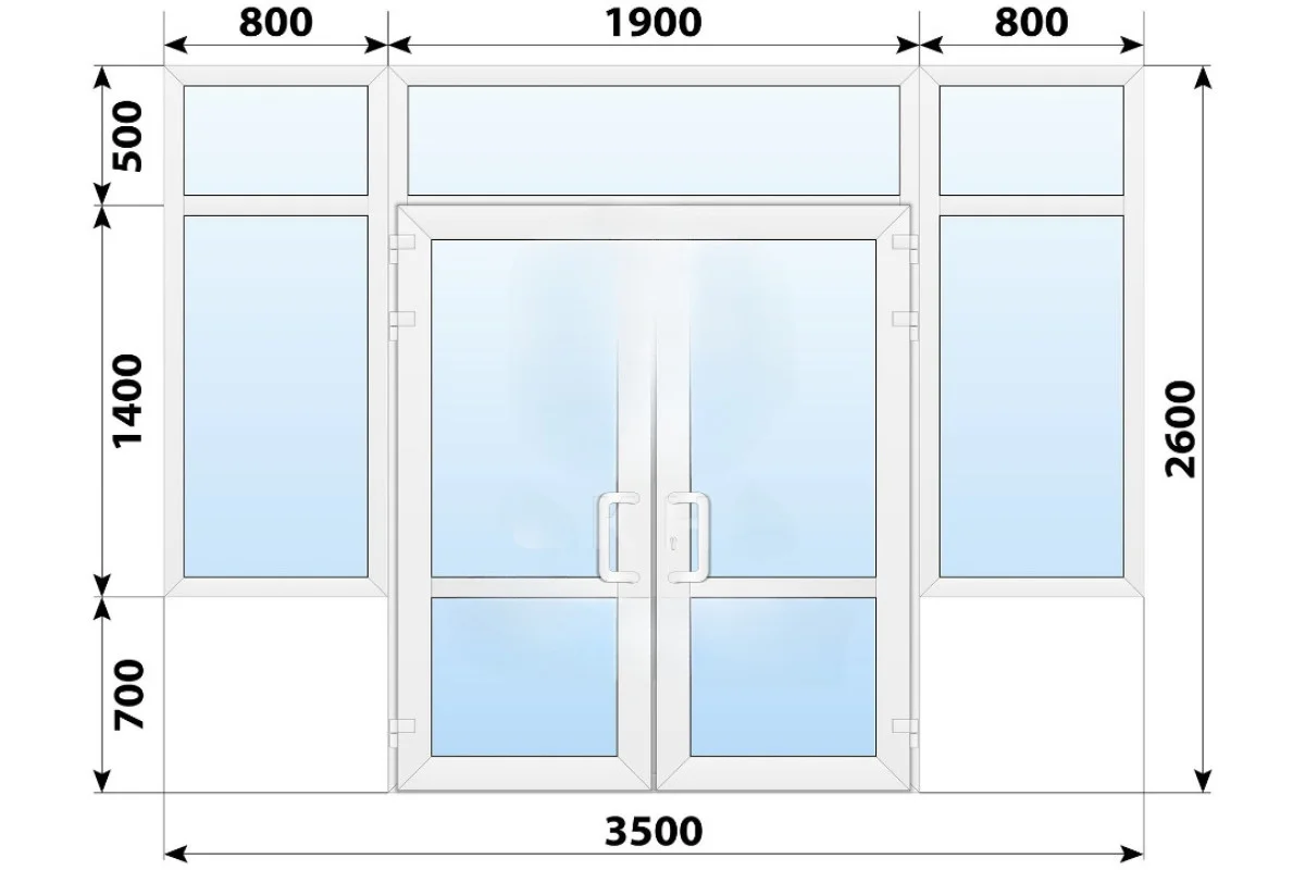 Тепла пластикова вхідна група 3500x2600 мм