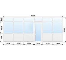 Тепла пластикова вхідна група 6000x2500 мм