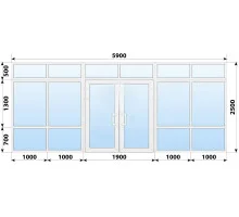 Тёплая пластиковая входная группа 5900x2500 мм