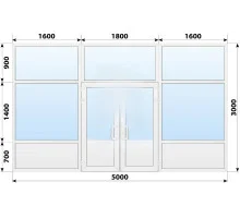 Тёплая пластиковая входная группа 5000x3000 мм