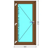 Двери внешнего открывания с алюминиевого профіля ALULIGHT W76 900 x 2120 мм