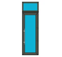 Алюминиевые двери ALUMIL S77 SD77 поворотные с фрамугой 1100 x 2300 мм